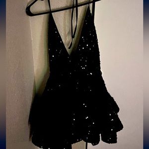black barbie sequins dress